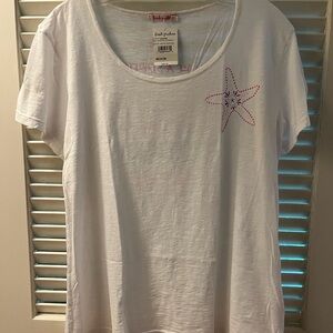 Fresh Produce whimsical round collar short sleeve blouse.